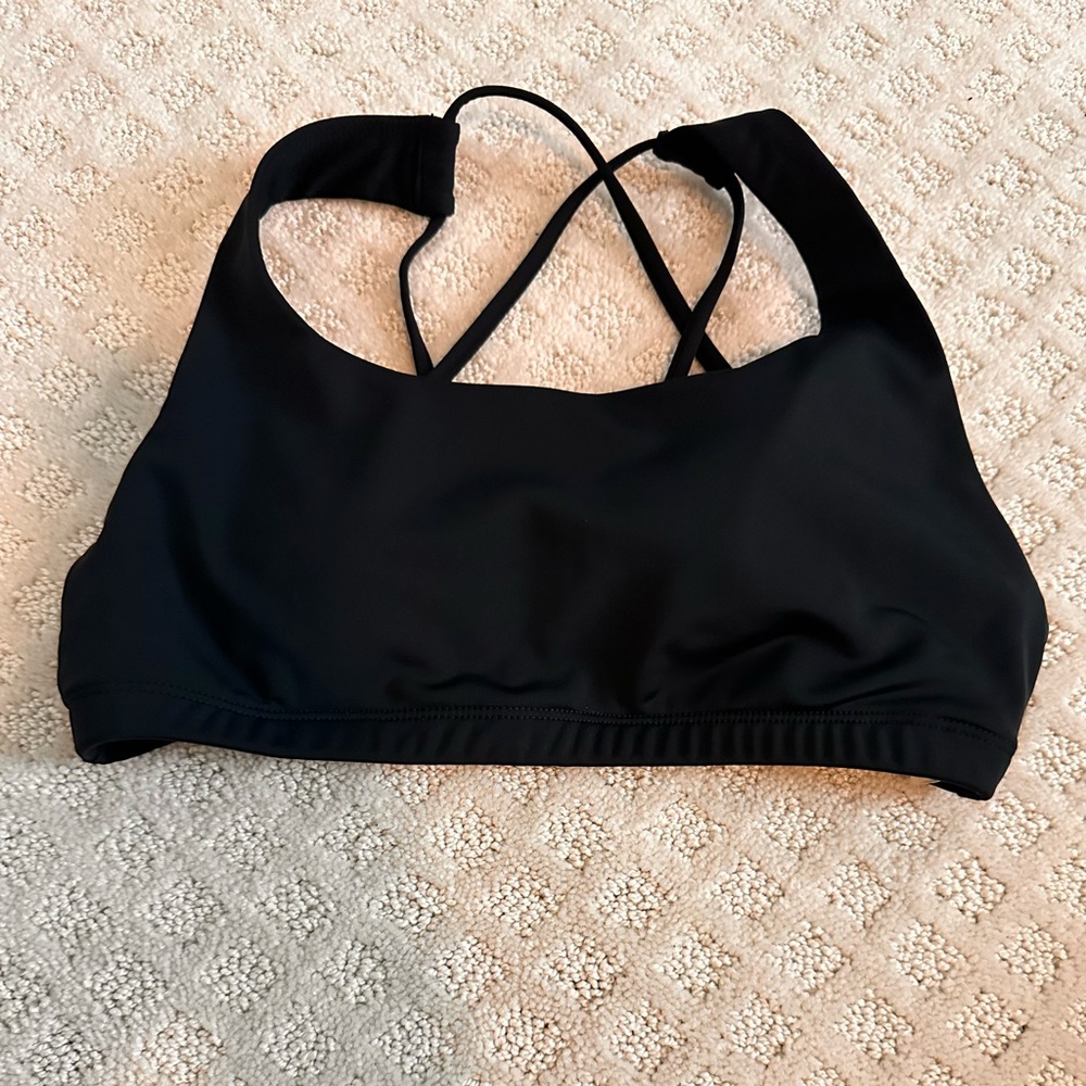 Black Women's Sports Top - Strappy Back